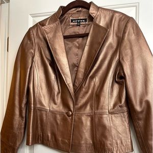 Bronze leather jacket size 12.